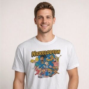 Nickelodeon Retro Cartoon Tee Rugrats Hey Arnold SpongeBob Graphic Shirt